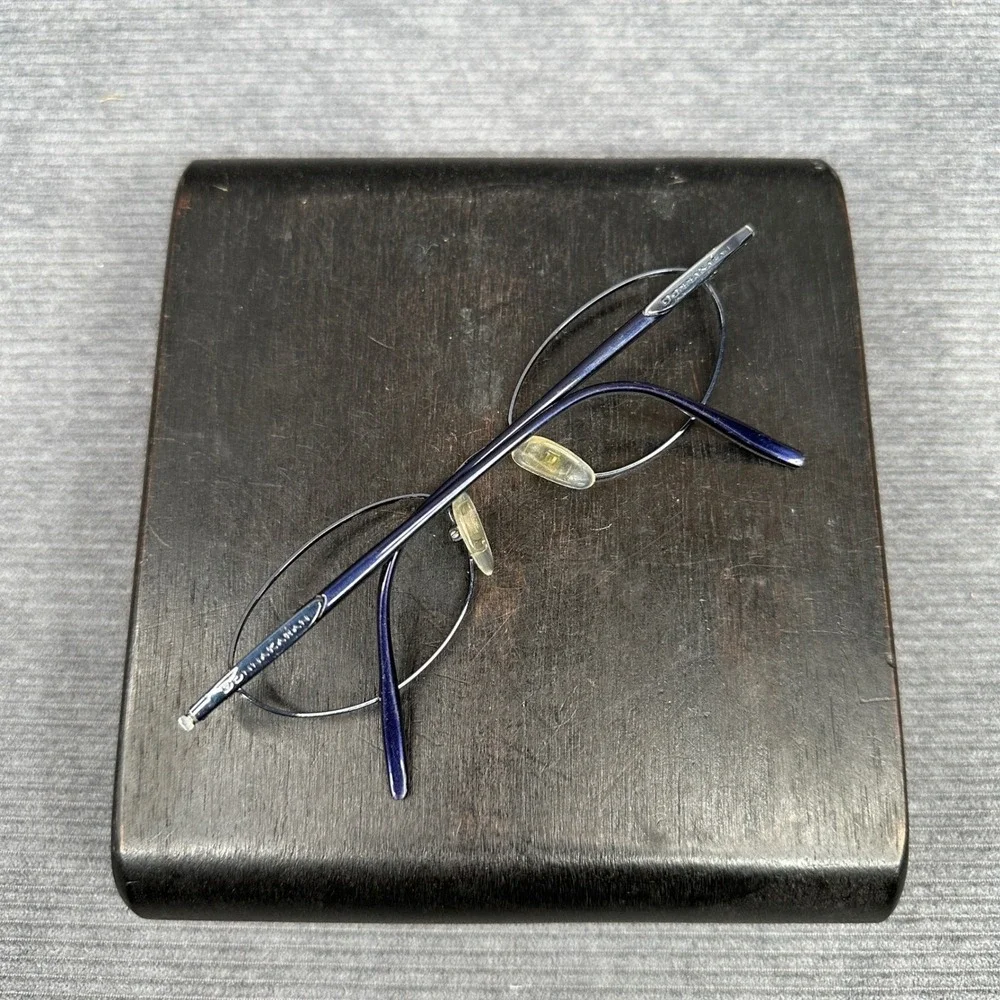 Donna Karan 8226 Navy Blue Oval Y2K Eyeglasses Frames Made in Japan 135 Vintage